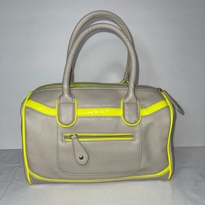 Tan and Neon Satchel